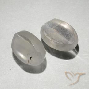 Gemas de Silimanita Ojo de Gato Blanco cálido natural de 2.32 ct, Ovalada, Transparente