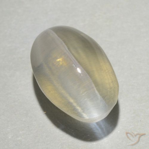 1.39ct Natural Amarillo claro Silimanita Ojo de Gato, Ovalada, Transparente