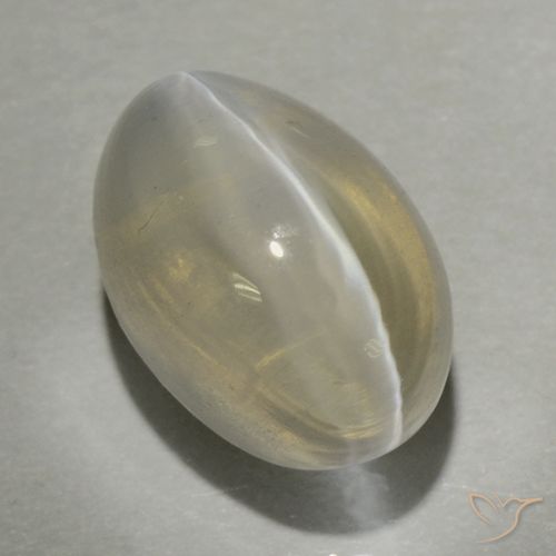 1.47ct Natural Amarillo claro Silimanita Ojo de Gato, Ovalada, Transparente