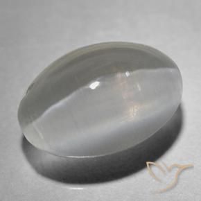 Silimanita Ojo de Gato Gris muy claro natural de 1.43 ct, Ovalada, Transparente