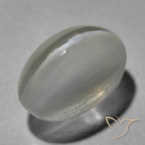 Silimanita Ojo de Gato Gris muy claro natural de 1.70 ct, Ovalada, Transparente