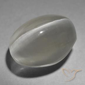 Silimanita ojo de gato gris natural de 1,65 ct, corte óvalo, transparente