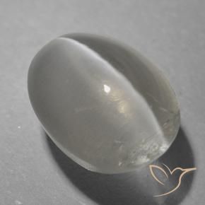 Silimanita Ojo de Gato Gris muy claro natural de 1.26 ct, Ovalada, Transparente