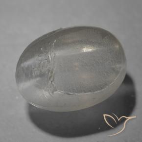 Silimanita Ojo de Gato Gris muy claro natural de 1.26 ct, Ovalada, Transparente