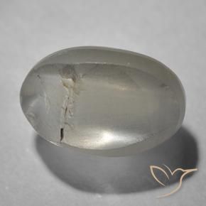 Silimanita Ojo de Gato Gris muy claro natural de 1.43 ct, Ovalada, Transparente