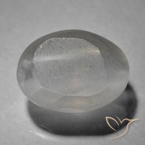 Silimanita Ojo de Gato Gris muy claro natural de 1.63 ct, Ovalada, Transparente