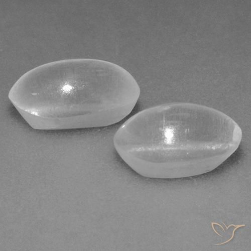 Gemas de Silimanita Ojo de Gato Blanco natural de 2.08 ct, Ovalada, Transparente