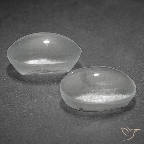 Gemas de Silimanita Ojo de Gato Blanco natural de 2.41 ct, Ovalada, Transparente