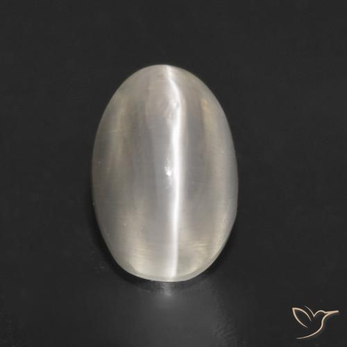 Silimanita Ojo de Gato Gris muy claro natural de 1.40 ct, Corte Óvalo, Translúcido