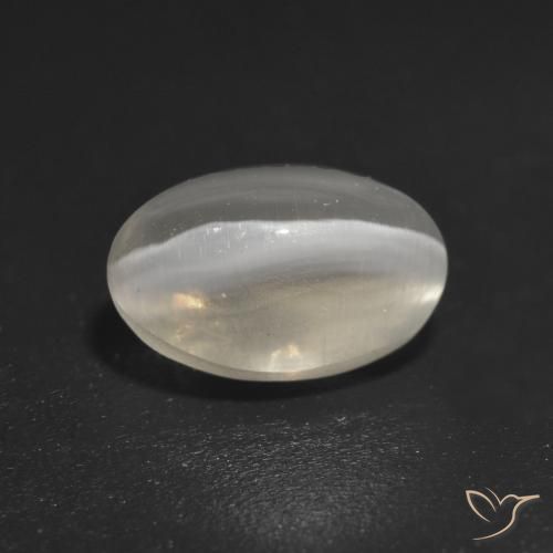 Silimanita Ojo de Gato Gris muy claro natural de 1.40 ct, Corte Óvalo, Translúcido