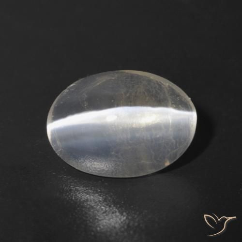 Silimanita Ojo de Gato Gris muy claro natural de 1.07 ct, Ovalada, Transparente