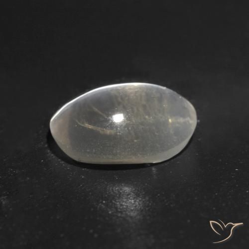 Silimanita Ojo de Gato Gris muy claro natural de 1.07 ct, Ovalada, Transparente
