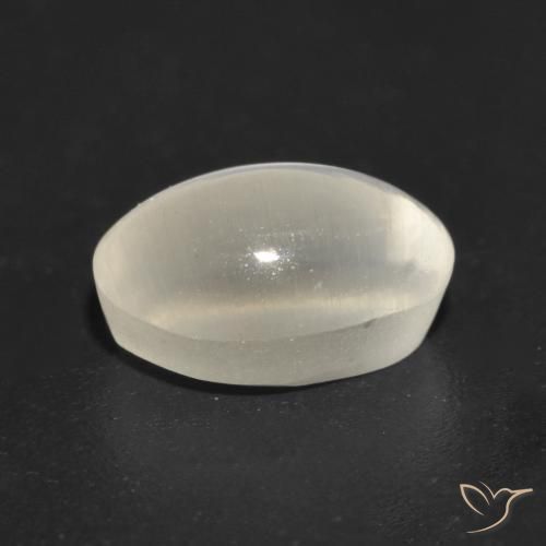 Silimanita Ojo de Gato Gris muy claro natural de 1.29 ct, Ovalada, Transparente