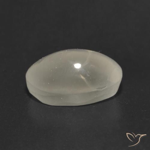 Silimanita Ojo de Gato Blanco cálido natural de 1.23 ct, Ovalada, Translúcido
