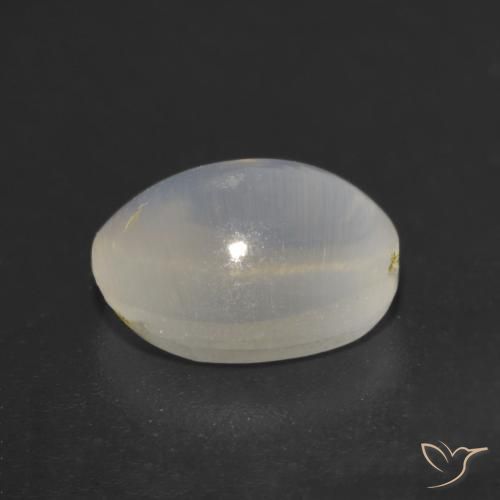 Silimanita Ojo de Gato Blanco cálido natural de 1.24 ct, Ovalada, Transparente