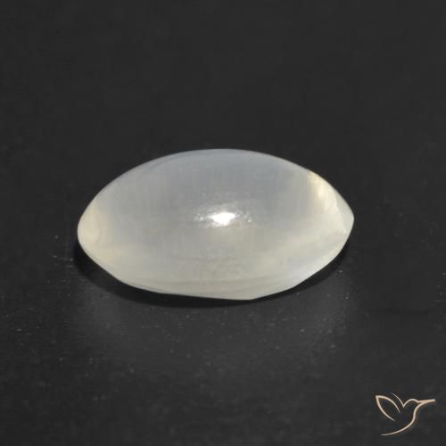 Silimanita Ojo de Gato Blanco natural de 1.21 ct, Ovalada, Transparente