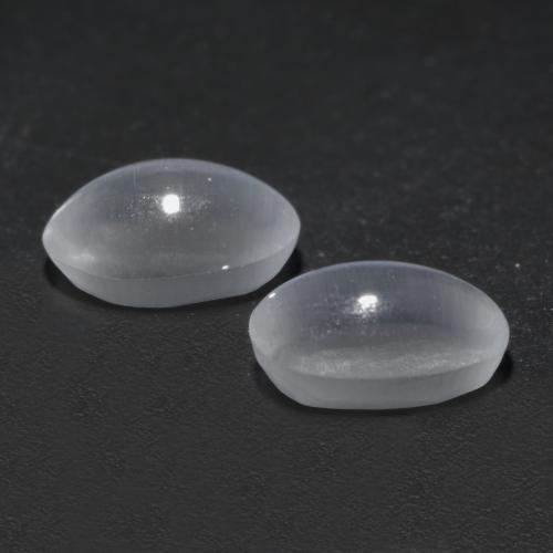 Gemas de sillimanite cat's eye blanco natural de 2,45 ct, corte óvalo, transparente