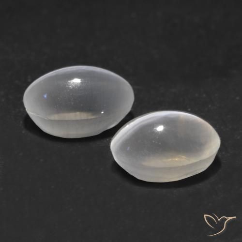 Gemas de Silimanita Ojo de Gato Blanco claro natural de 2.20 ct, Ovalada, Transparente