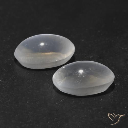 Gemas de Silimanita Ojo de Gato Blanco claro natural de 1.37 ct, Ovalada, Transparente