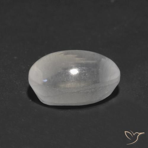Silimanita Ojo de Gato Blanco claro natural de 1.21 ct, Ovalada, Transparente