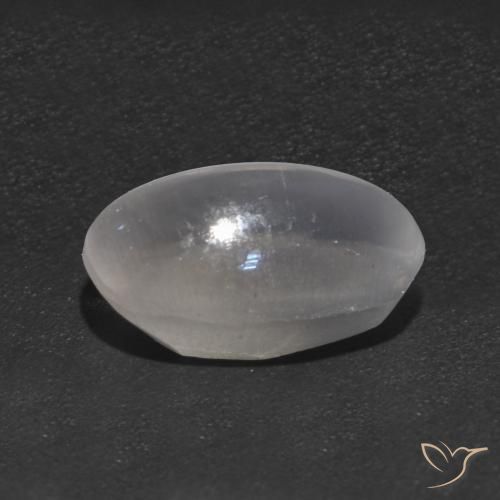 Silimanita Ojo de Gato Blanco claro natural de 1.16 ct, Ovalada, Transparente