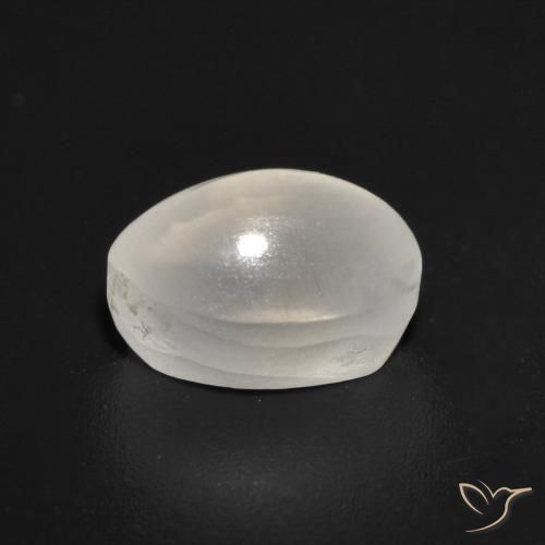 Silimanita Ojo de Gato Blanco natural de 1.55 ct, Ovalada, Transparente