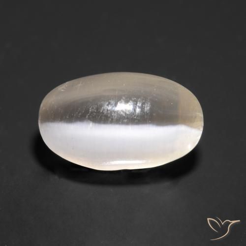 Silimanita Ojo de Gato Gris muy claro natural de 1.59 ct, Ovalada, Transparente