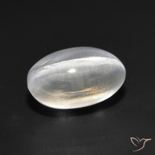 Silimanita Ojo de Gato Gris muy claro natural de 1.45 ct, Ovalada, Transparente