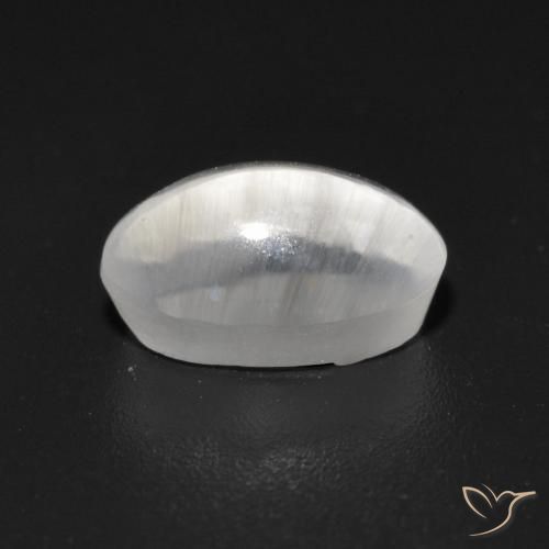 Silimanita Ojo de Gato Blanco natural de 1.42 ct, Ovalada, Transparente