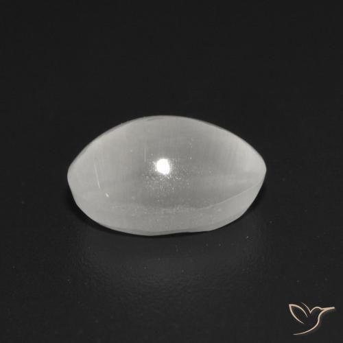 Silimanita Ojo de Gato Blanco natural de 1.16 ct, Ovalada, Transparente