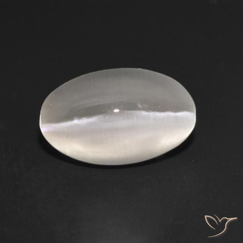 Silimanita Ojo de Gato Gris muy claro natural de 1.35 ct, Ovalada, Transparente
