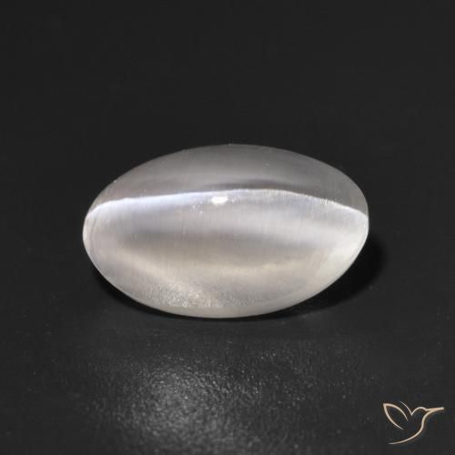 Silimanita Ojo de Gato Gris muy claro natural de 1.10 ct, Ovalada, Transparente