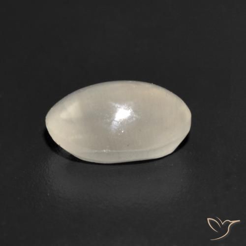 Silimanita Ojo de Gato Gris muy claro natural de 1.23 ct, Ovalada, Transparente