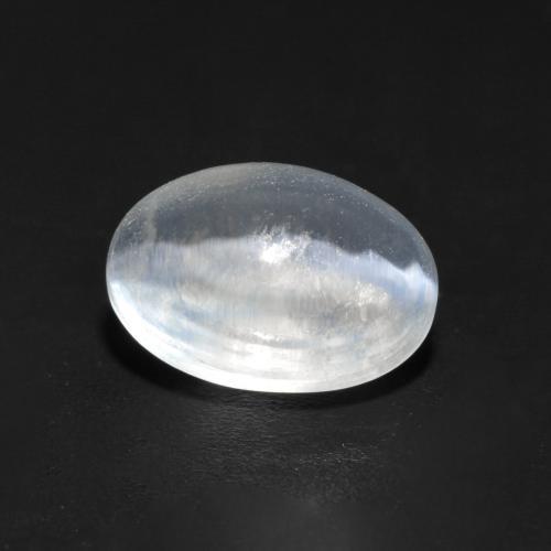 Silimanita ojo de gato blanco azulado natural de 1,55 ct, corte óvalo, transparente