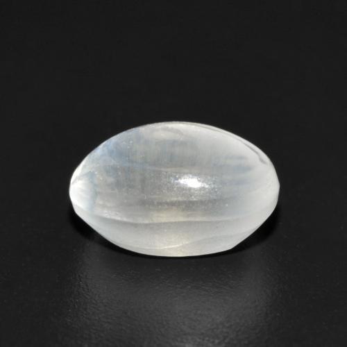 Silimanita ojo de gato blanco azulado natural de 1,55 ct, corte óvalo, transparente