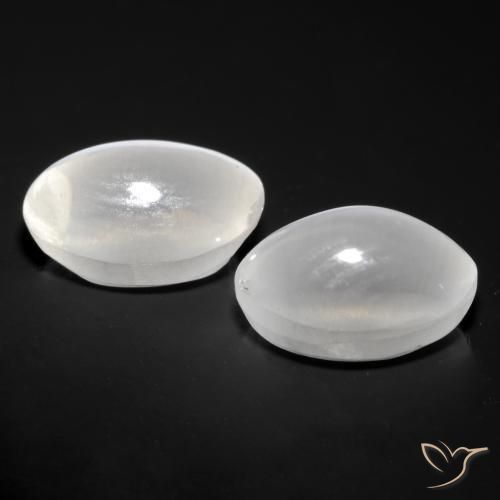 Gemas de Silimanita Ojo de Gato Blanco natural de 2.20 ct, Ovalada, Transparente