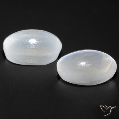 Gemas de Silimanita Ojo de Gato Blanco natural de 2.23 ct, Ovalada, Transparente