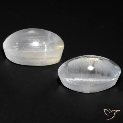 Gemas de Silimanita Ojo de Gato Blanco natural de 1.70 ct, Ovalada, Transparente