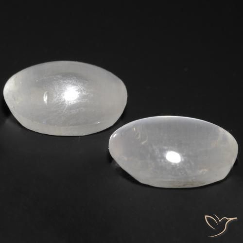 Gemas de Silimanita Ojo de Gato Blanco natural de 1.67 ct, Ovalada, Transparente