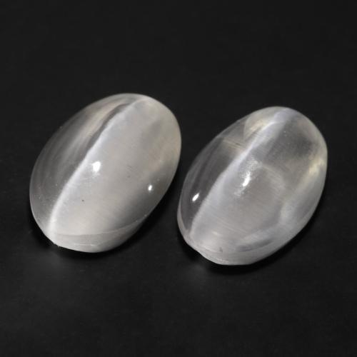 Gemas de Silimanita Ojo de Gato Gris muy claro natural de 2.45 ct, Corte Óvalo, Transparente
