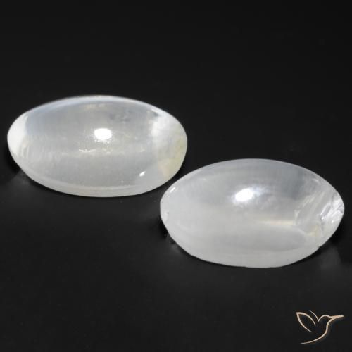 Gemas de Silimanita Ojo de Gato Blanco natural de 2.46 ct, Ovalada, Transparente