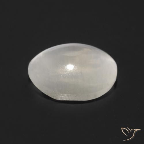 Silimanita Ojo de Gato Gris muy claro natural de 1.08 ct, Ovalada, Transparente