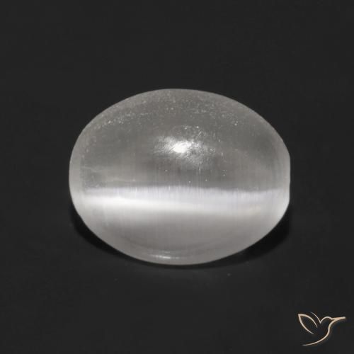 0.89ct Natural Gris muy claro Silimanita Ojo de Gato, Ovalada, Transparente, Photo A