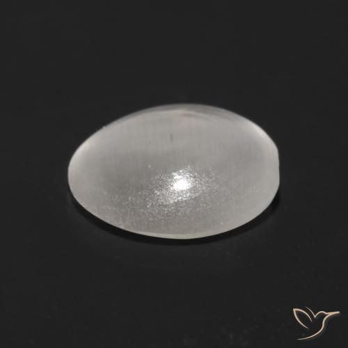 Silimanita Ojo de Gato Gris muy claro natural de 0.89 ct, Ovalada, Transparente