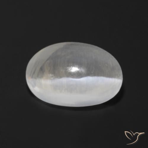 Silimanita Ojo de Gato Gris muy claro natural de 1.23 ct, Ovalada, Transparente