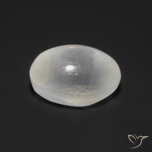 Silimanita Ojo de Gato Blanco natural de 1.19 ct, Ovalada, Transparente