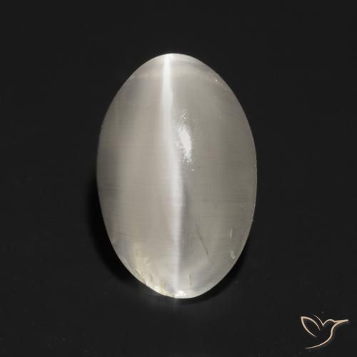 Silimanita Ojo de Gato Gris muy claro natural de 1.03 ct, Ovalada, Transparente