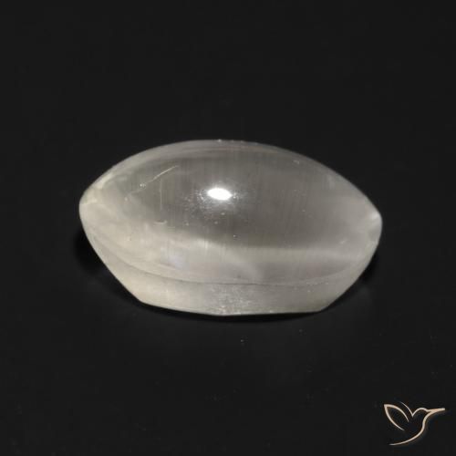 Silimanita Ojo de Gato Gris muy claro natural de 1.03 ct, Ovalada, Transparente
