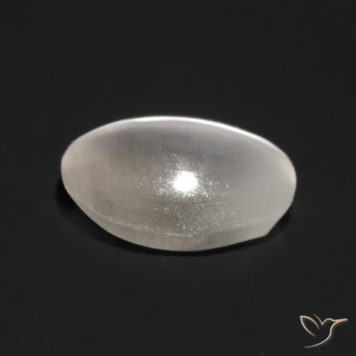 Silimanita Ojo de Gato Gris muy claro natural de 1.00 ct, Ovalada, Translúcido