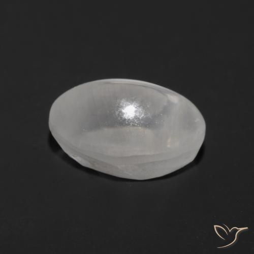 Silimanita Ojo de Gato Gris muy claro natural de 1.25 ct, Ovalada, Transparente